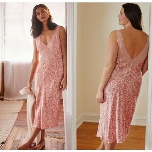 Anthropologie The Cerise Maxi / midi Dress SIZE L